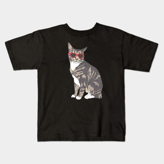 Cat fashion Kids T-Shirt by wonggendengtenan